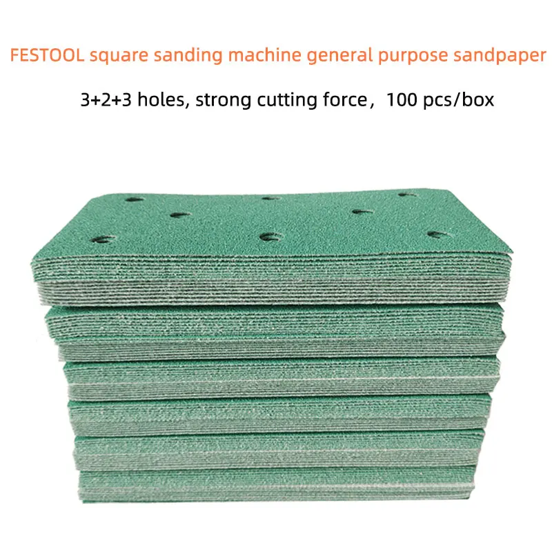 Rectangular Dry Sandpaper 95*180mm Self-adhesive Flocking Sanding Putty FESTOOL Sandpaper Machine General 3 2 3 Holes