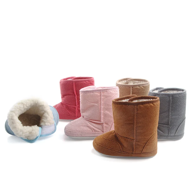 Baby Shoes Winter Infant 12cm-13cm-14cm Ankle-covered Booties UGG Suede Korean Style TPR Sole Anti-slip Warm Winter MJ0407