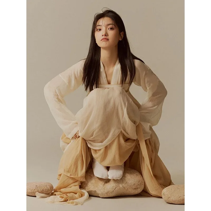 Song-made Hanfu women's daily commuting small man improved version of Tang-made chest-length skirt ancient clothing