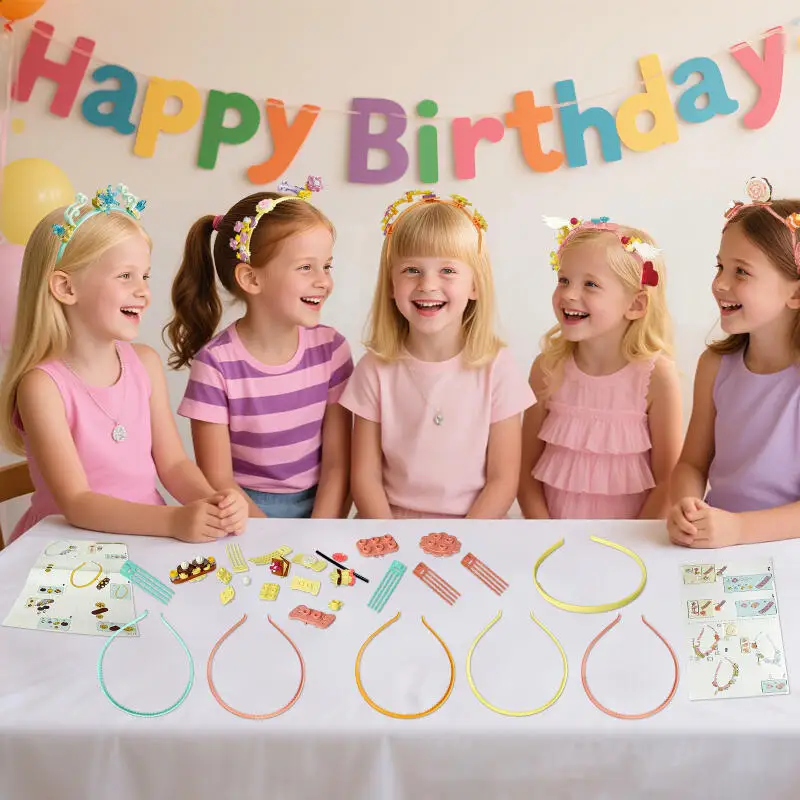 6/23/30 قطعة لعبة مجوهرات الأميرة الفتاة DIY بها بنفسك مجوهرات قلادة سوار مشبك شعر الفتيات لعب الأدوار ماكياج اللعب اكسسوارات الهدايا #4