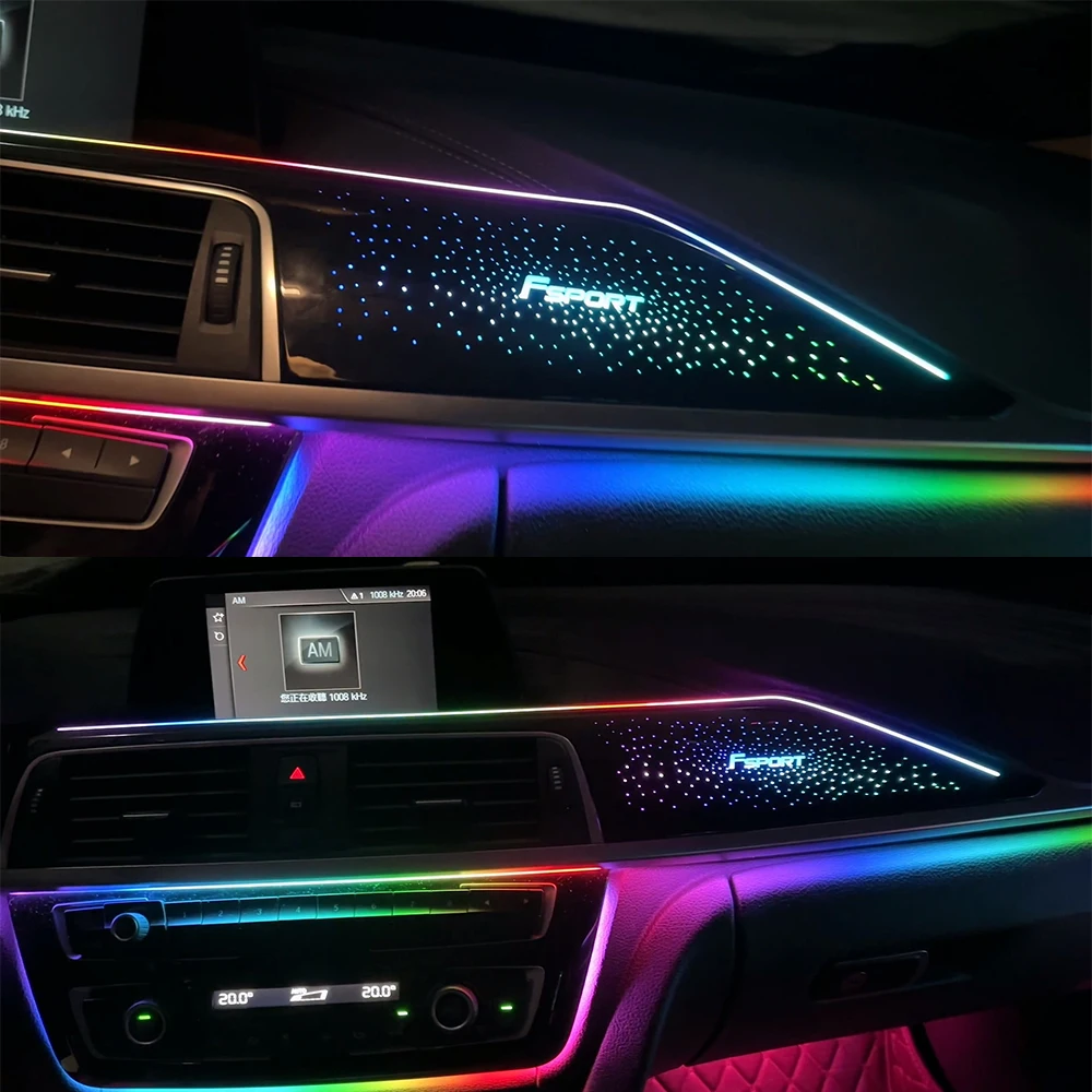 For 2014-2019 BMW 3 Series Dynamic Luminous Decorative Panel New flowing ambient light starry sky decorative panel  RGB ambient