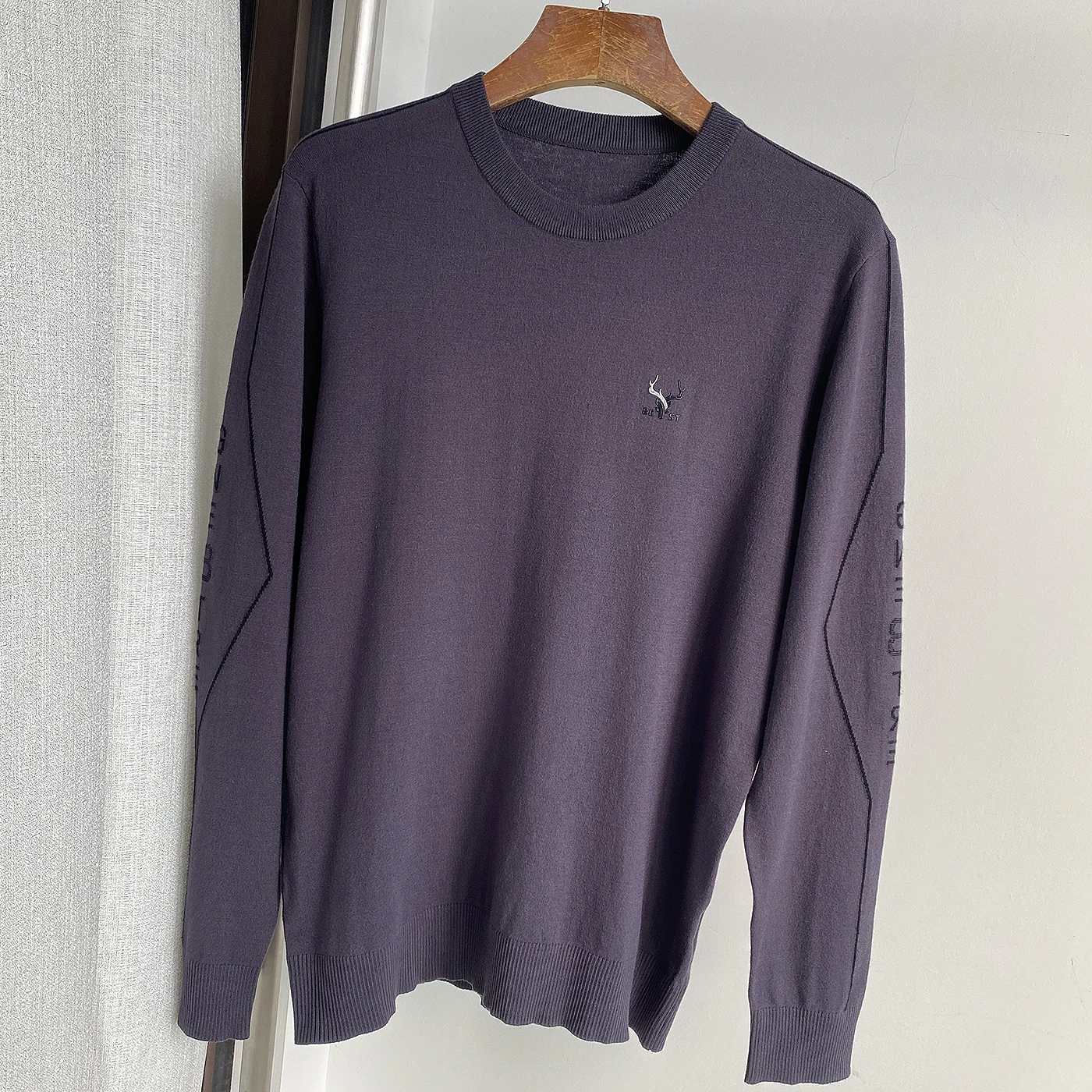 

Soft Skin-friendly Faion Knitted Sweater round Ne Thin Men's T-irt Casual Sle Comfortable Breathable Regular Fit Long...