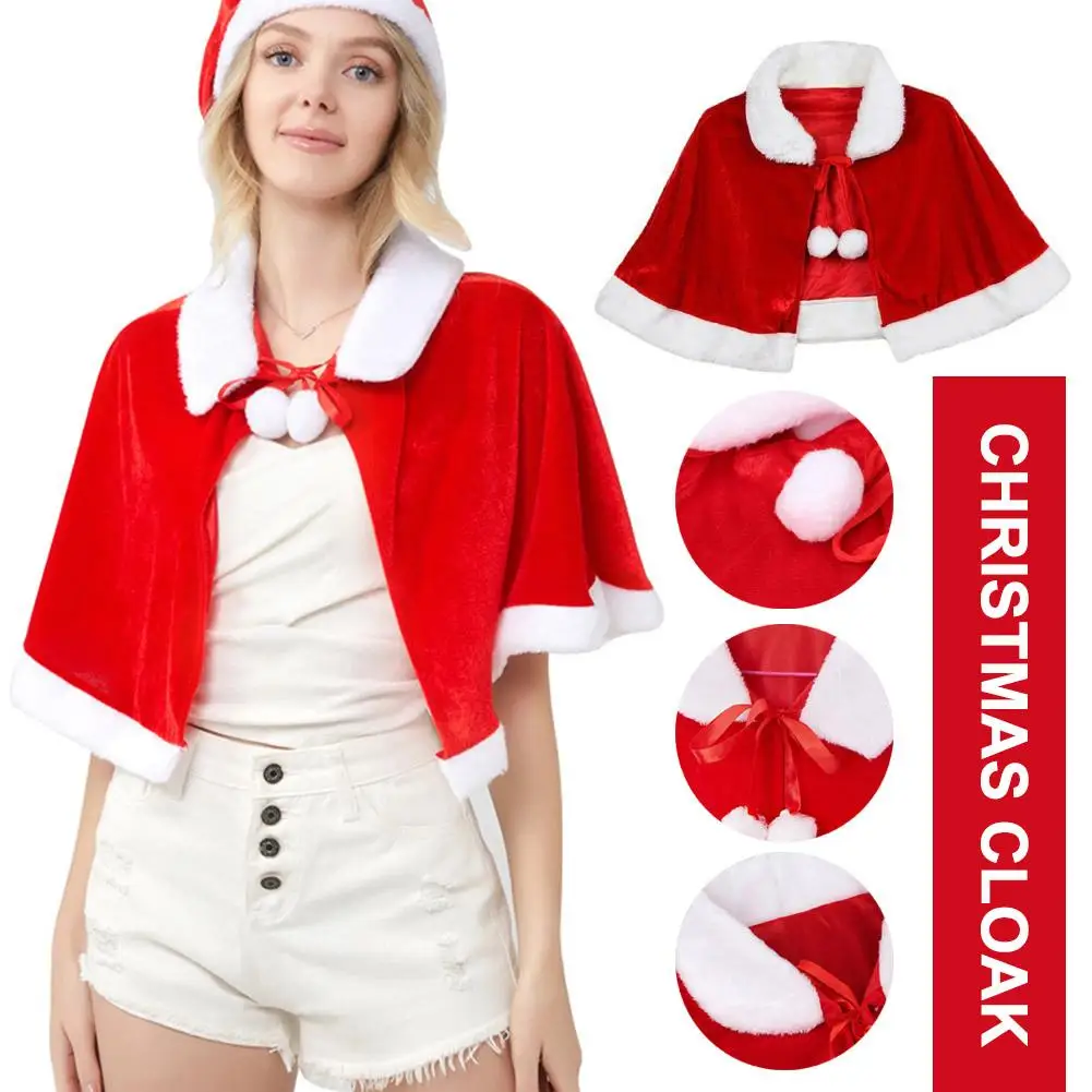 Dress-up Cloak Christmas Accessory Cosplay Costume Year Costume Cape Costume New Velvet Claus Cloak Festival Christmas Sant B1w7