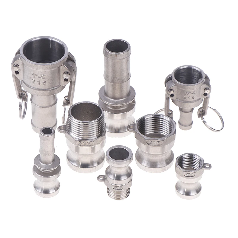 

1/2" 1“ 304 Stainless Steel Garden Sprinkler Camlock Fitting Adapter Barb Camlock Quick Disconnect For Hose Pumps Fittings