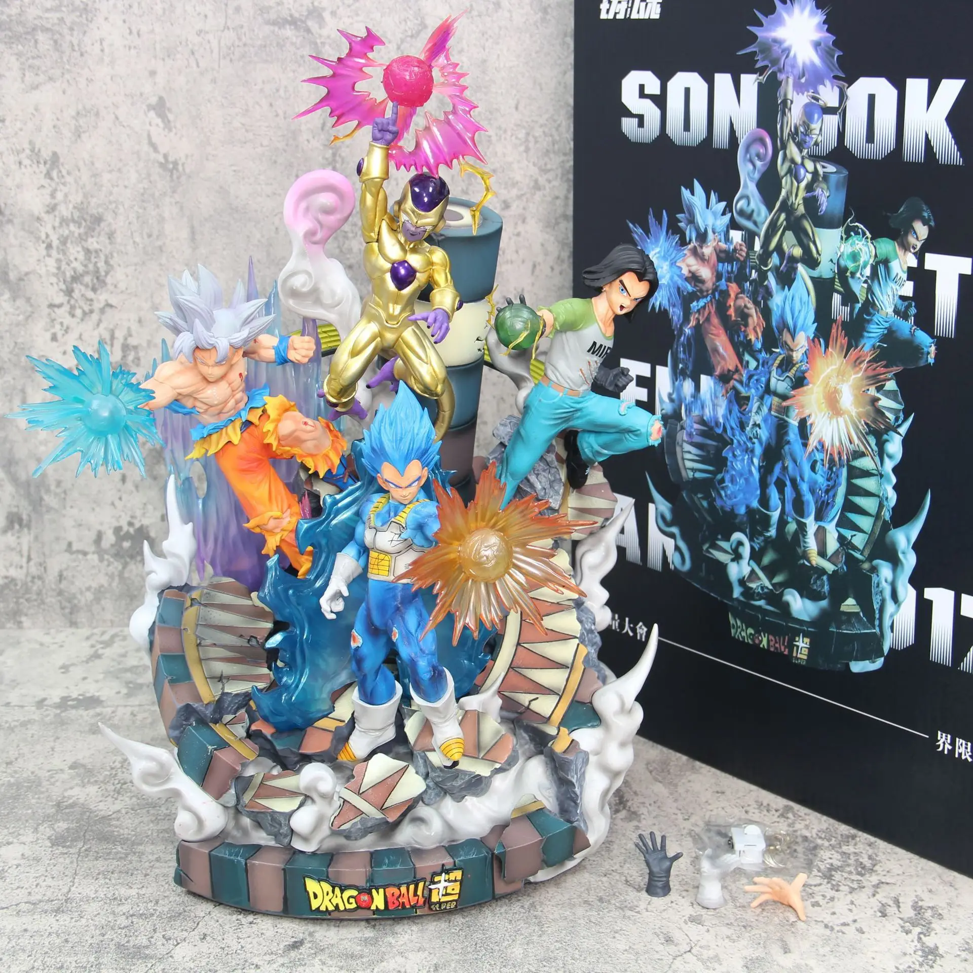 7 Dragon Ball, Power Conference Figure GK Wukong Vegeta Friesa Super No. 17 Animation Model Ornament Scene