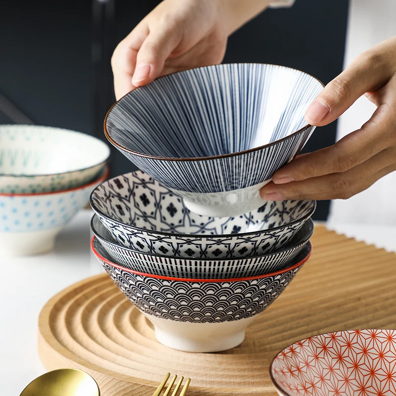 Japanische Sle Cerc Schüssel, Reisschüssel, Suppenschüssel, Dessertschüssel, Salatschüssel, Einzelschüssel für den Hausgebrauch, 5-Zoll-Schüssel, kreative Regenschirm-Schüssel