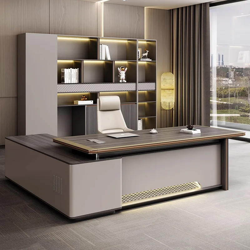 B Boss table, desk, light luxury, high-end sense, Chairperson's big desk