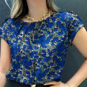 Retro Zanzea Printed Women's Blouse Elegant Summer Tunic Shirt Tunic Short Sleeve Beach Blouse Blouses Causal The Neck 8 Main Sales Bohemia Blouse - №8