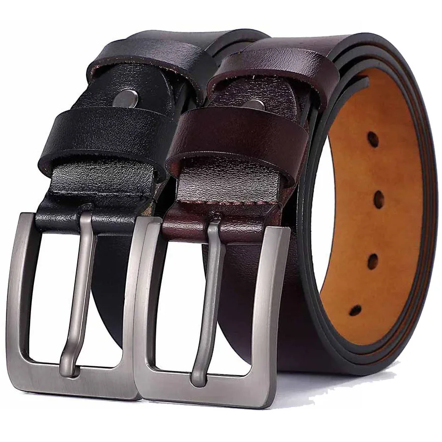 Plus Size LONG Large 130 140 150 160 170cm Men Belts High Quality Real Genuine Leather Pin Buckle Male Belts Waist for Jeans