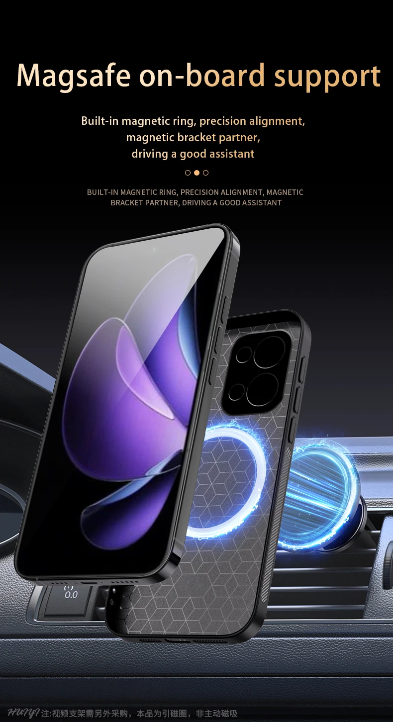 Leather Case for Oppo Reno13 Pro 5G Car Magnetic Holder Wireless Charging Silicone Phone Cover Reno13Pro CPH2697 PKK110 CPH2689