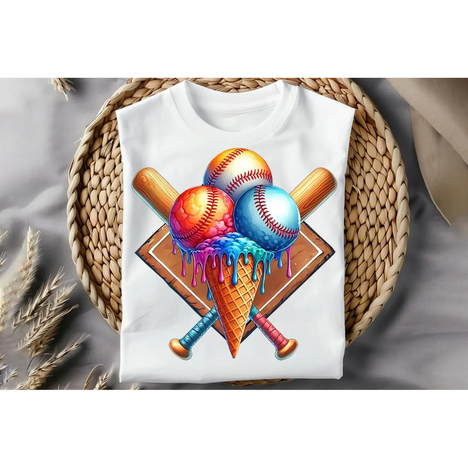 Baseball Home plate Ice Cream Drip PNG Sport Team Digital File Mom Sublimation Download vintage Washed Stylish Casual