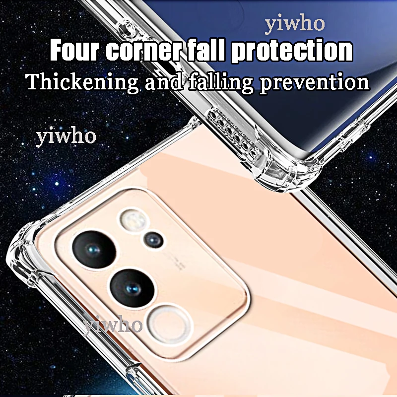 Transparent Phone Case for Vivo V30 Lite V30e V29 V27 V25 V23 Pro V27E V25E Soft Shockproof Silicone TPU Protective Back Covers