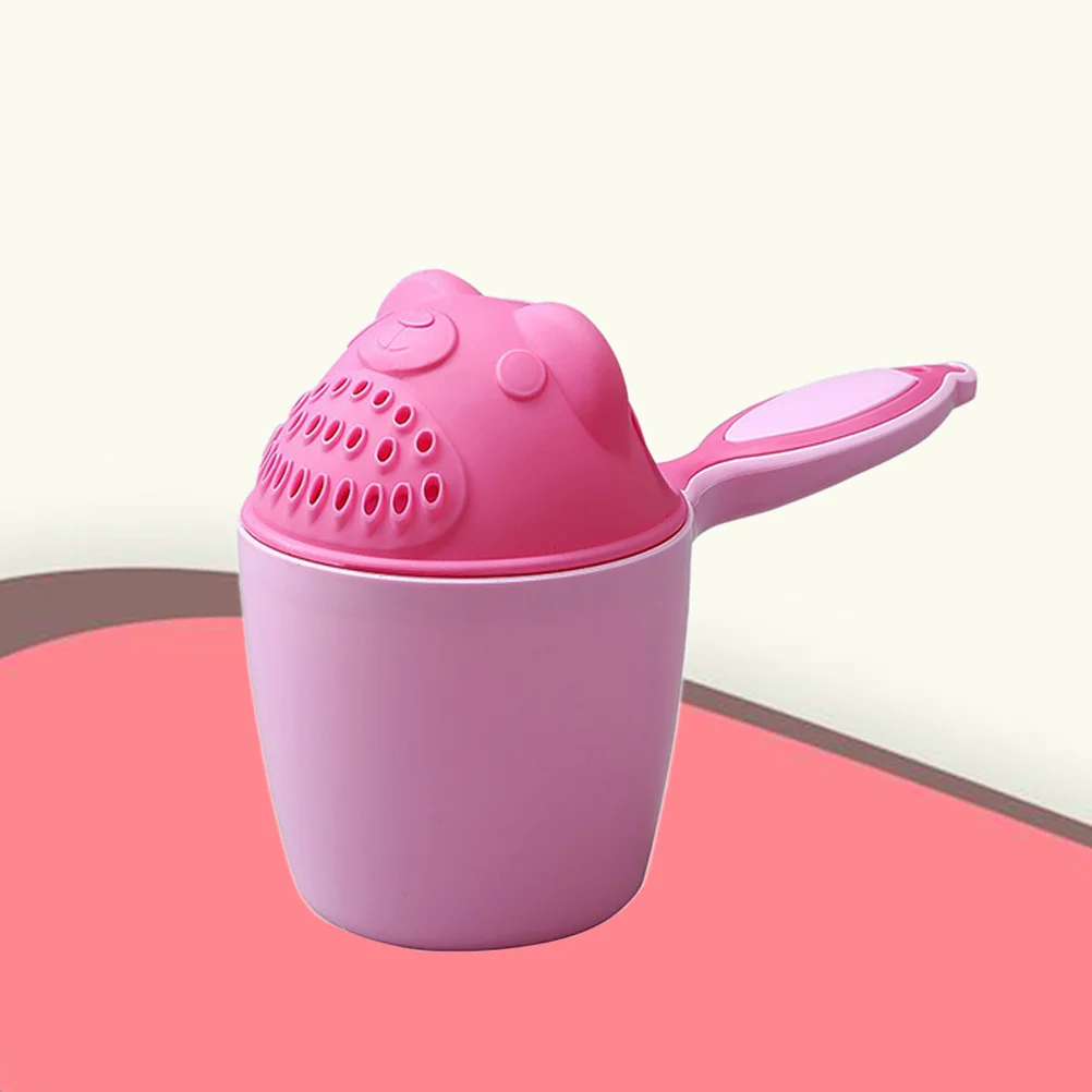 

Baby Bath Rinse Cup Green Durable Plastic Comfortable Handle Cute Cartoon Shampoo Scoops Sprinkler Water Bailer For Kids