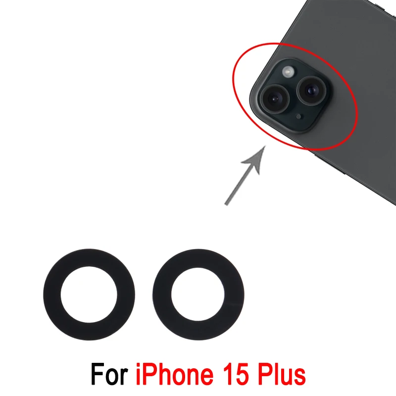 2 in 1 Back Camera Lens For iPhone 15 Plus Phone Rear Camera Lens Replacement Part