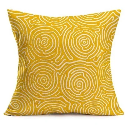 Sweet Home Arrow Pillowcase Yellow Flower Petals Striped Linen Family Sofa Pillowcase 45x45 Pillow Case Cushion Cover