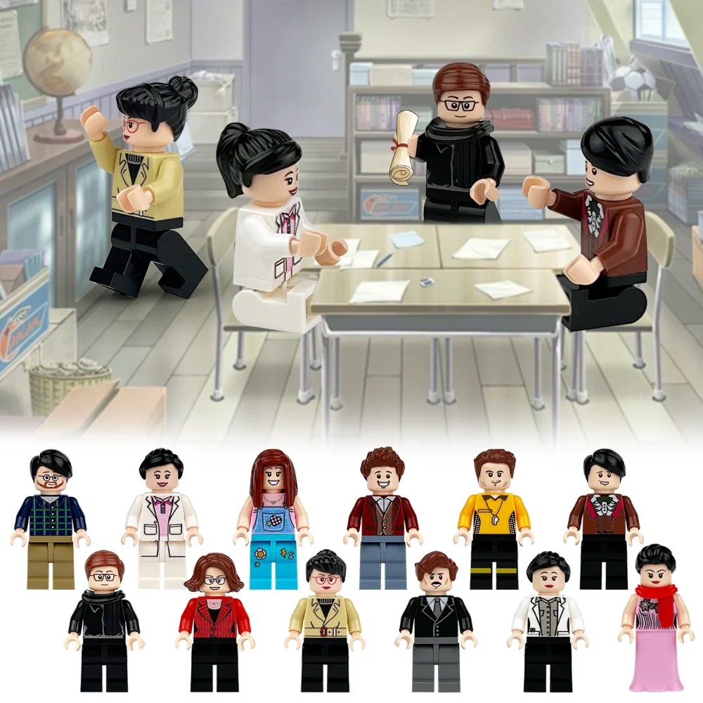 Bausteine, Figuren, humanoide Puppen, Spielzeug, Minifiguren, Kinderspielzeug, Geburtstagsgeschenke, Zeichentrickfiguren.