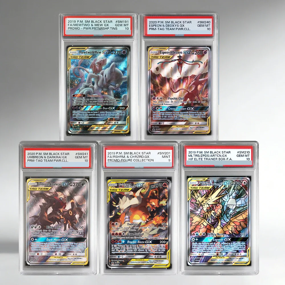 

DIY PTCG Rating Collection Card BLACK STAR MEWTWO ESPEON DEOXYS GX EN Classic Game Anime Card Self Made Label Card Anime Toy