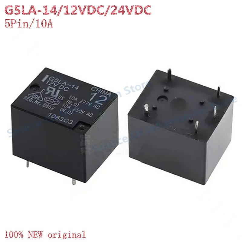 

G5LA-14/12VDC/24VDC Power Relay 5-Pin 10A DC Voltage Control Switch for Electronic Components