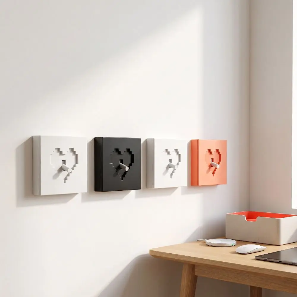3D Printed Pixel Heart Light Switch Cover Removable Waterproof Wall Switch Plate Decor Shell Retro Game Style
