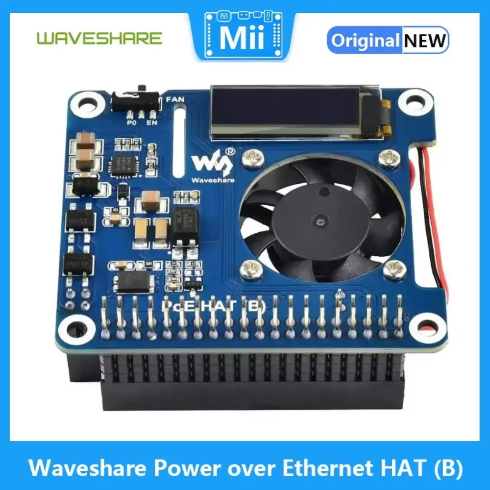 Шляпа Waveshare Power over Ethernet для сетевого адаптера Raspberry Pi 3B/4B 802.3af PoE Модель B