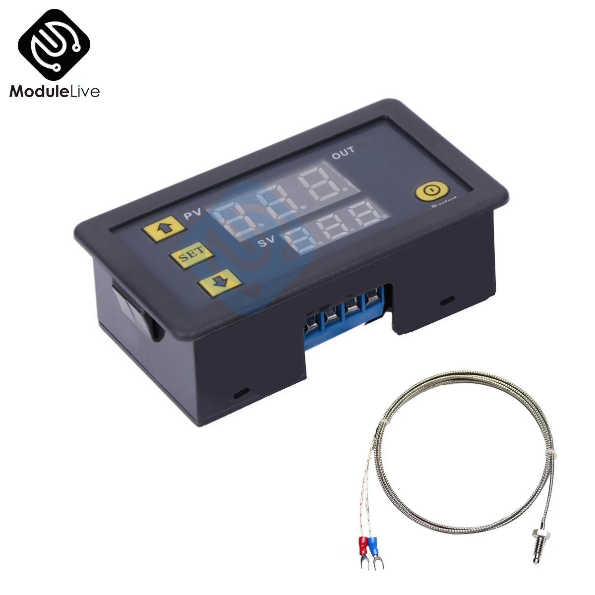 W3230 DC 12V 24V AC110-220V Digital Temperature Control K Type Probe LED Thermostat Regulator Heat/Cooling Control Thermoregulat