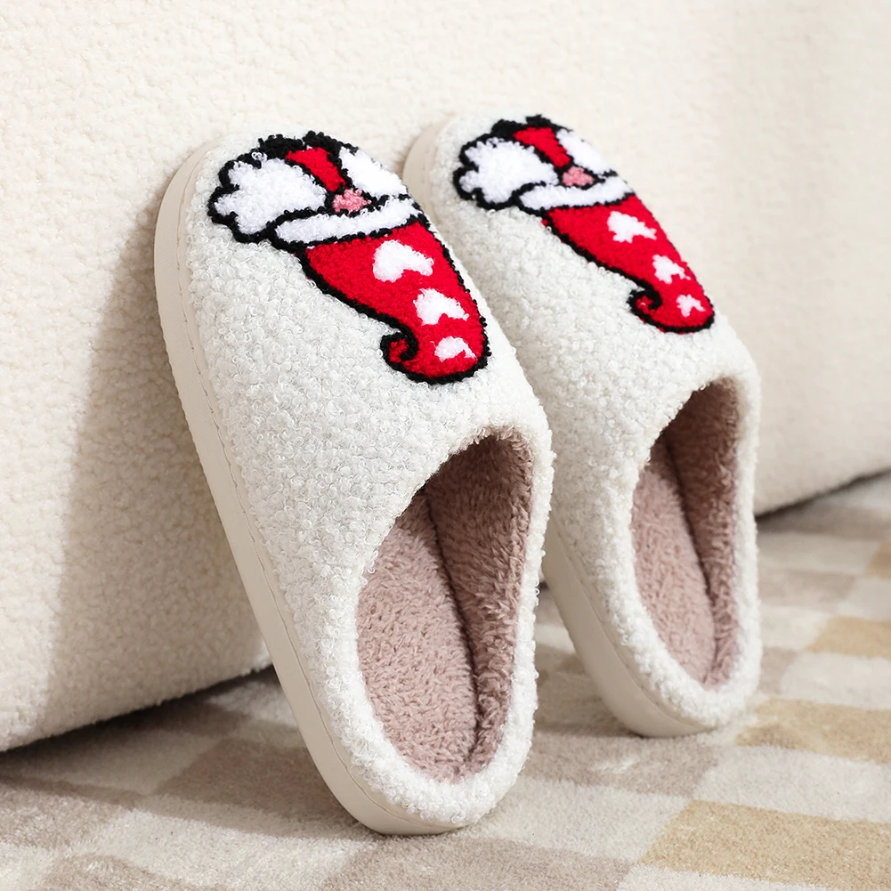 Pantoufles Gnome en peluche, pantoufles en fourrure Kawaii, pantoufles confortables et douces en nuage, pantoufles chaudes pour Couple, pour noël, saint-valentin