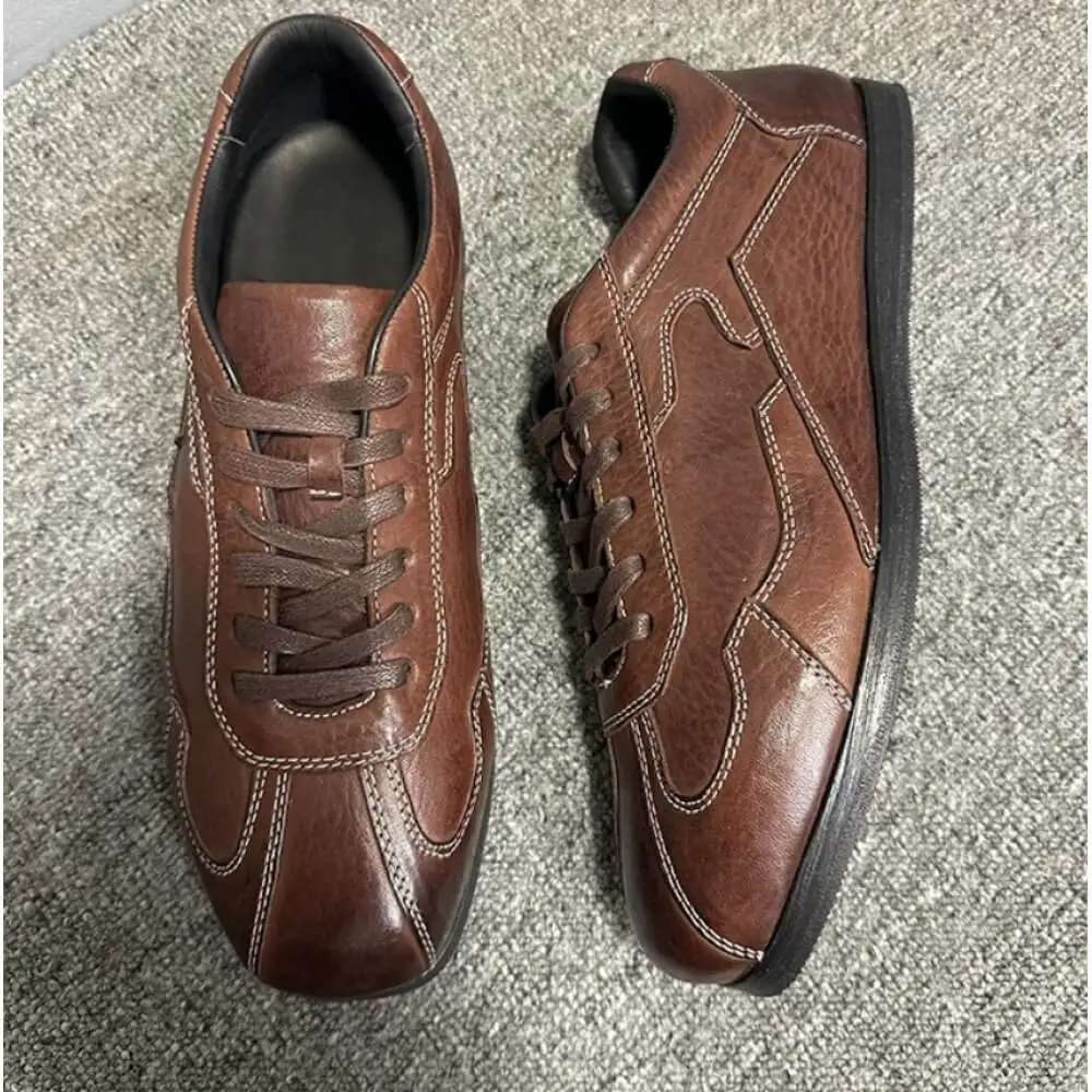 Handcrafted Brown Leather Classic Sneaker – Superior Craftsmanship, Versatile Style for Men