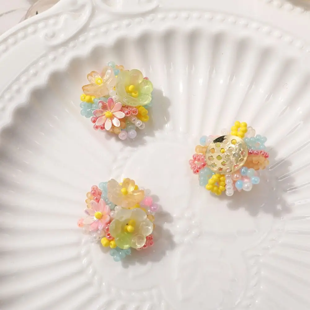 3D Design Flower Patches Non Slip Sturdy DIY Buckle Shoe Flower Decoration Transparent Jelly Exquisite Beaded Beaded Applique