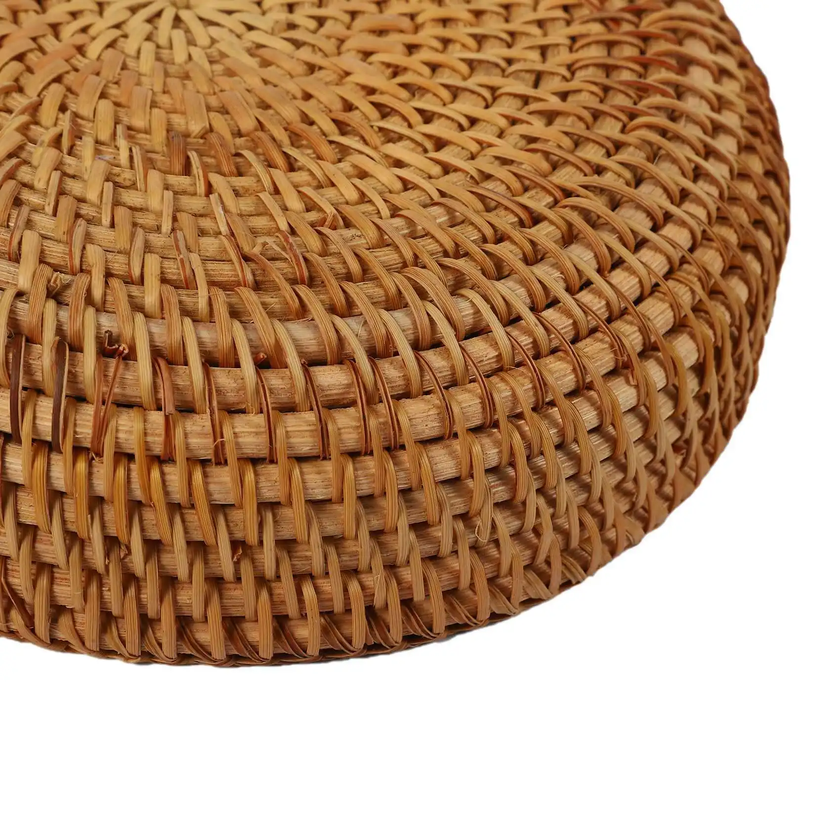 

AS94-3X Handmade Autumn Rattan Weaving Round Storage Basket Fruit Dish Rattan Bread Basket For Kitchen Food Mini Container