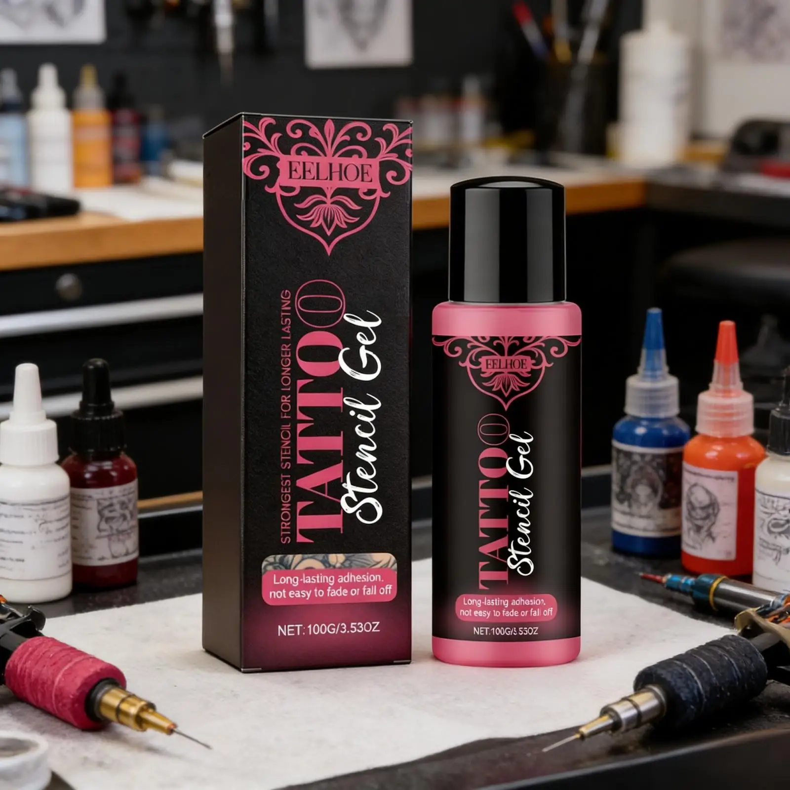 EELHOE Tattoo Stencil Gel for Tattoo Application Moisturizing Skin Soothing Hyaluronic Acid Professional Stencil Tattoo Gel 100g