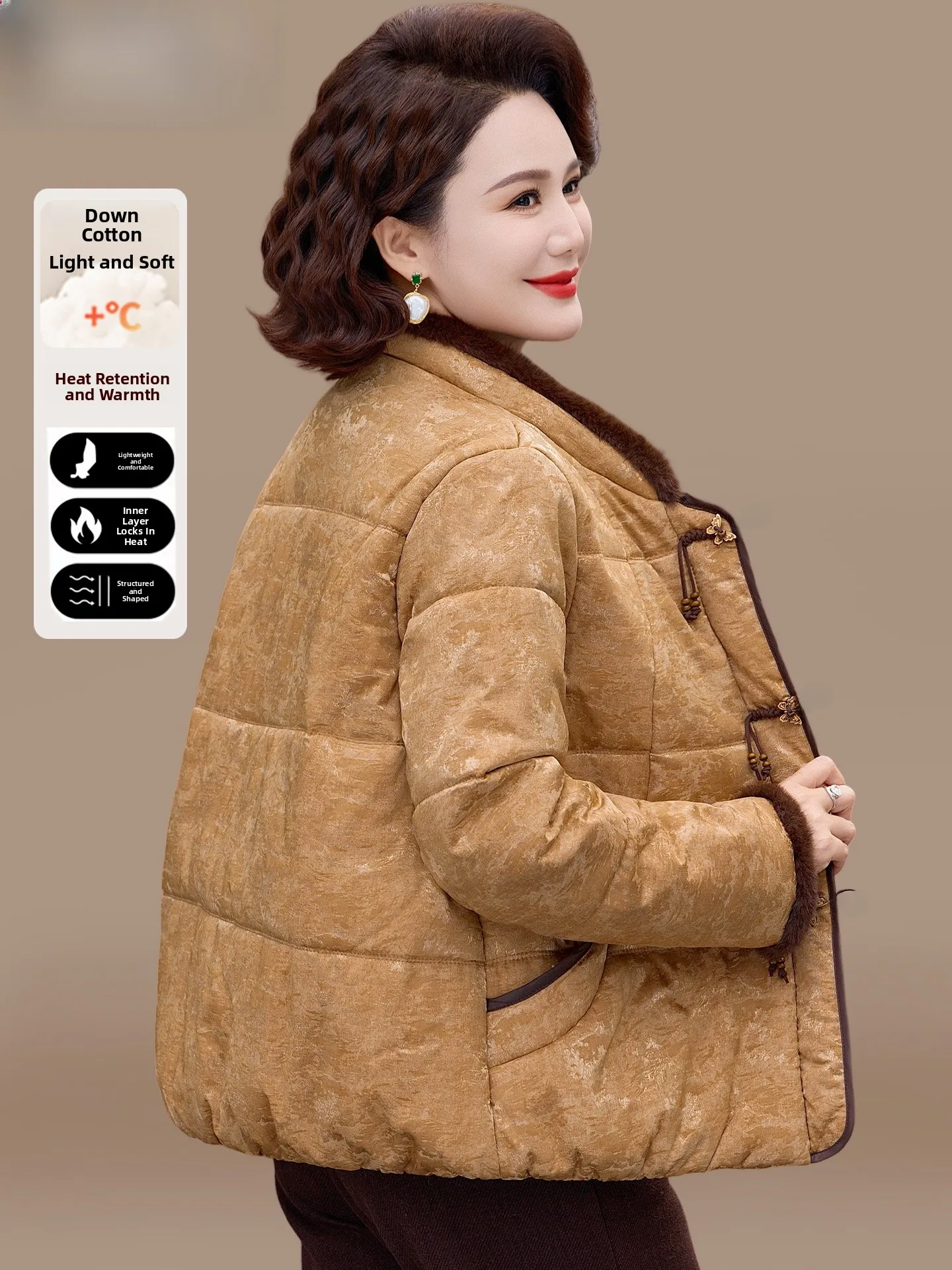 

Утепленная зимняя куртка для женщин: теплое хлопковое пальто с воротником-стойкой, на пуговицах, однотонное, стандартный крой