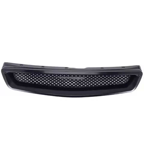 AB59-EK T-R Style Front Bumper Hood Mesh Grill Racing Grille For Honda Civic EK CX DX EX HX LX Type R 1999-2000 Glossy Black