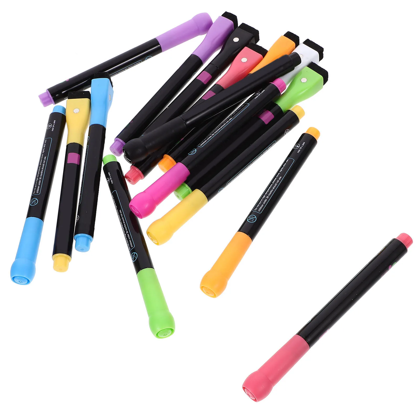 

16Pcs 8-Color LED Light Dust-Free Blackboard Marker Pens - Portable Magnetic Strap Round Tip Liquid Chalk Markers, Erasable Kids