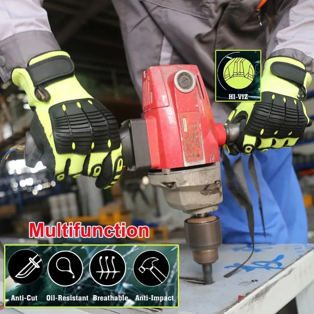 Safety Anti-cut Gloves Anti Impact Anti Vibration Safety Work Gloves Durable Oil-proof Heavy Duty Safety Work Gloves Woodworking