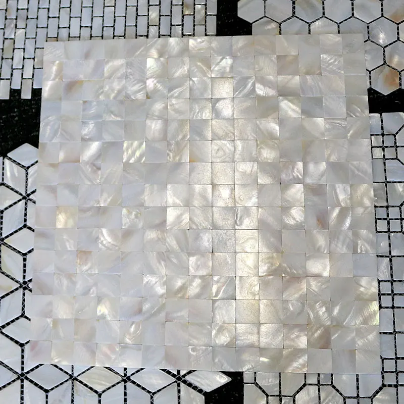 Shell Mosaic Tile Natural White Mother of Pearl Wall Backsplash Bathroom Tiles MOP191 sheet