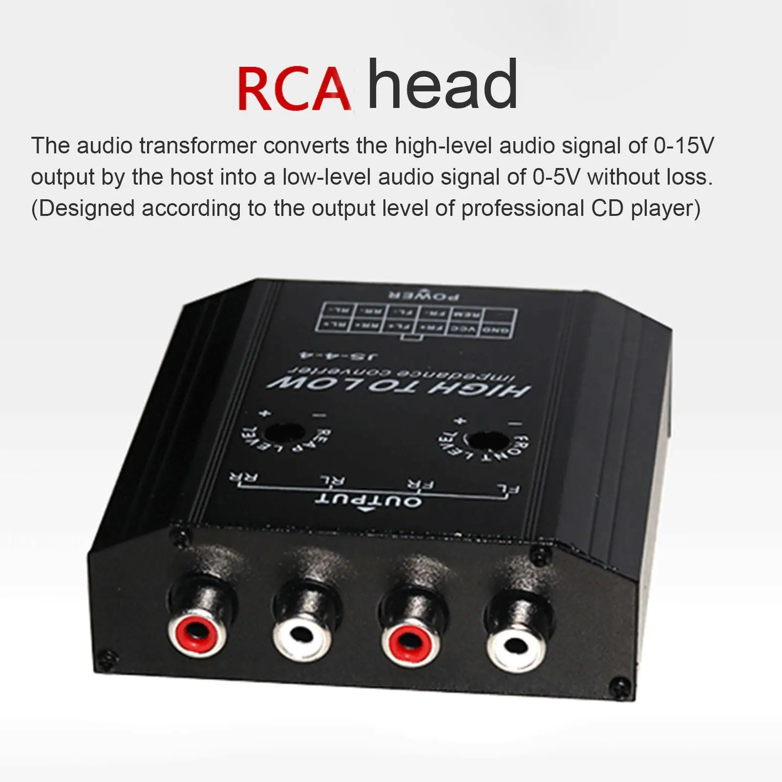 12V 50W 4-Channel High-Low Audio Impedance Converter for Car Stereo Speaker Frequency Filtering