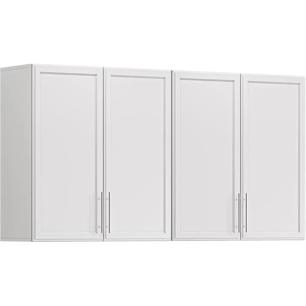 

Настенный шкаф для хранения - большой настенный шкаф для кухни/прачечной с двумя дверцами и регулируемыми полками, 1 или 2 шт., белый цвет