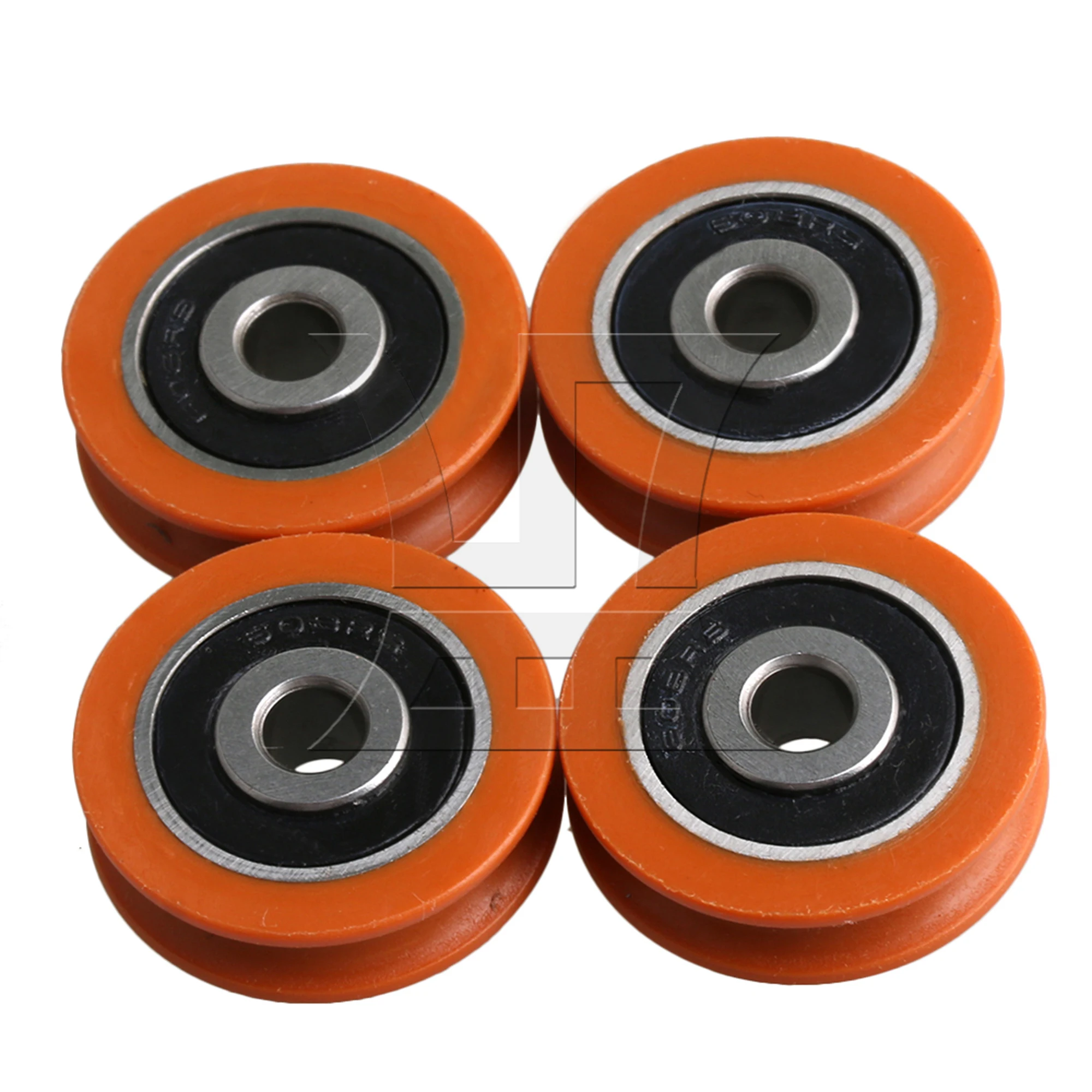 

CNBTR 29MM Outside Dia Orange Nylon U-Type Groove Track Bearing Pulley Wheel for Doors and Windows Pack of 4