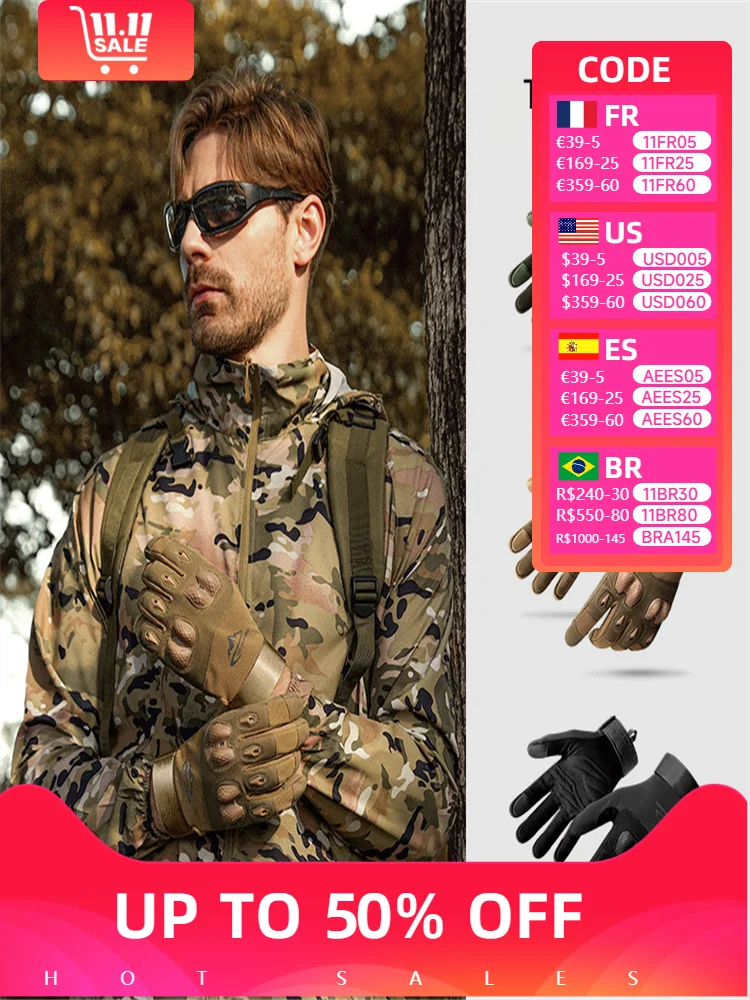 Tactical Gloves Full Half Finger Airsoft Combat Sports Gloves Men\'s Cycling Military Hunting Gloves Winter Work Warm Gloves