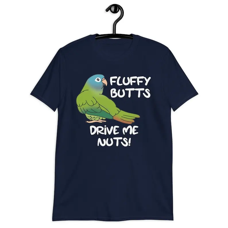 Fluffy Butts Drive me Nuts Blue Crowned Conure T-Shirt, Birb Merch, Parrot Funny Tee, Conure Cute Apparel, Bird cute clothes