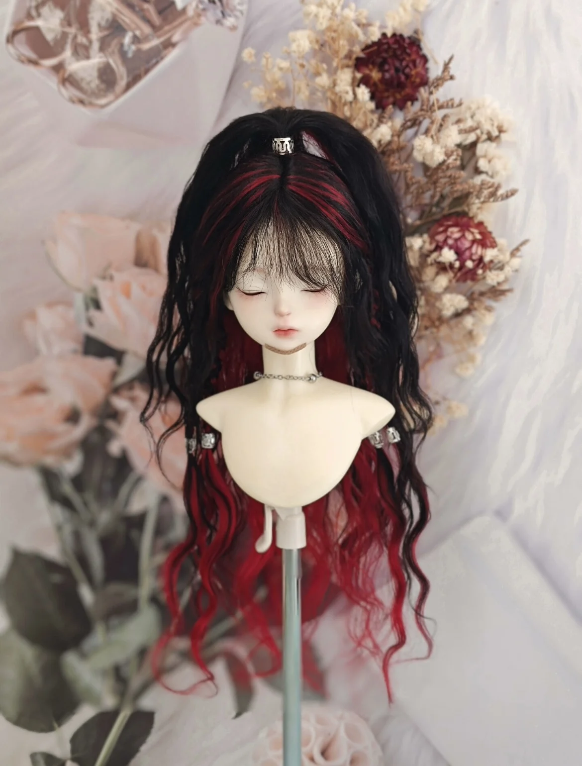 ผมสำหรับตุ๊กตา วิกผมหางม้าคุณภาพสูง ทำจากขนโมแฮร์ สำหรับตุ๊กตา BJD ขนาด 1/6 1/4 1/3 จัดส่งฟรี