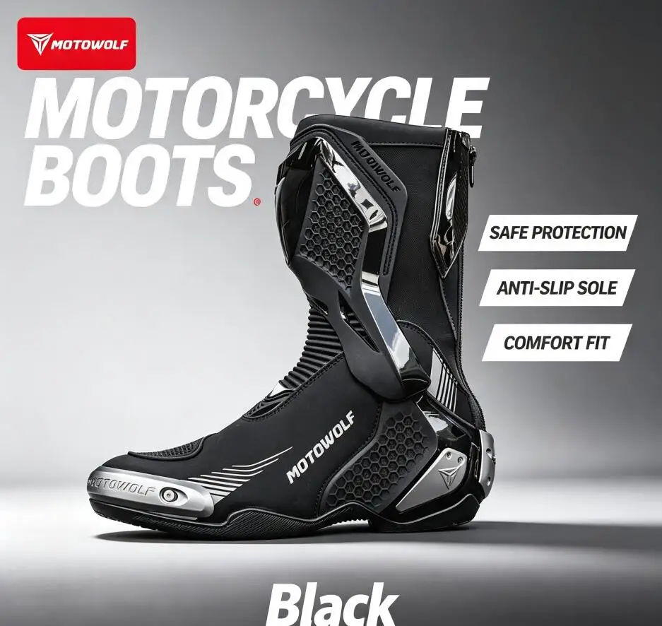Motorcycle Riding Boots Protective Locomotive Shoes Off-road Racing Motorcycle Travel Anti-skid and Anti-drop Riding