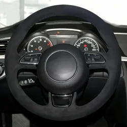 Car Steering Wheel Cover DIY Suede Leather For Audi A1 8X A3 8V Sportback A4 B8 Avant A5 8T A6 C7 A7 G8 A8 D4 Auto Accessories