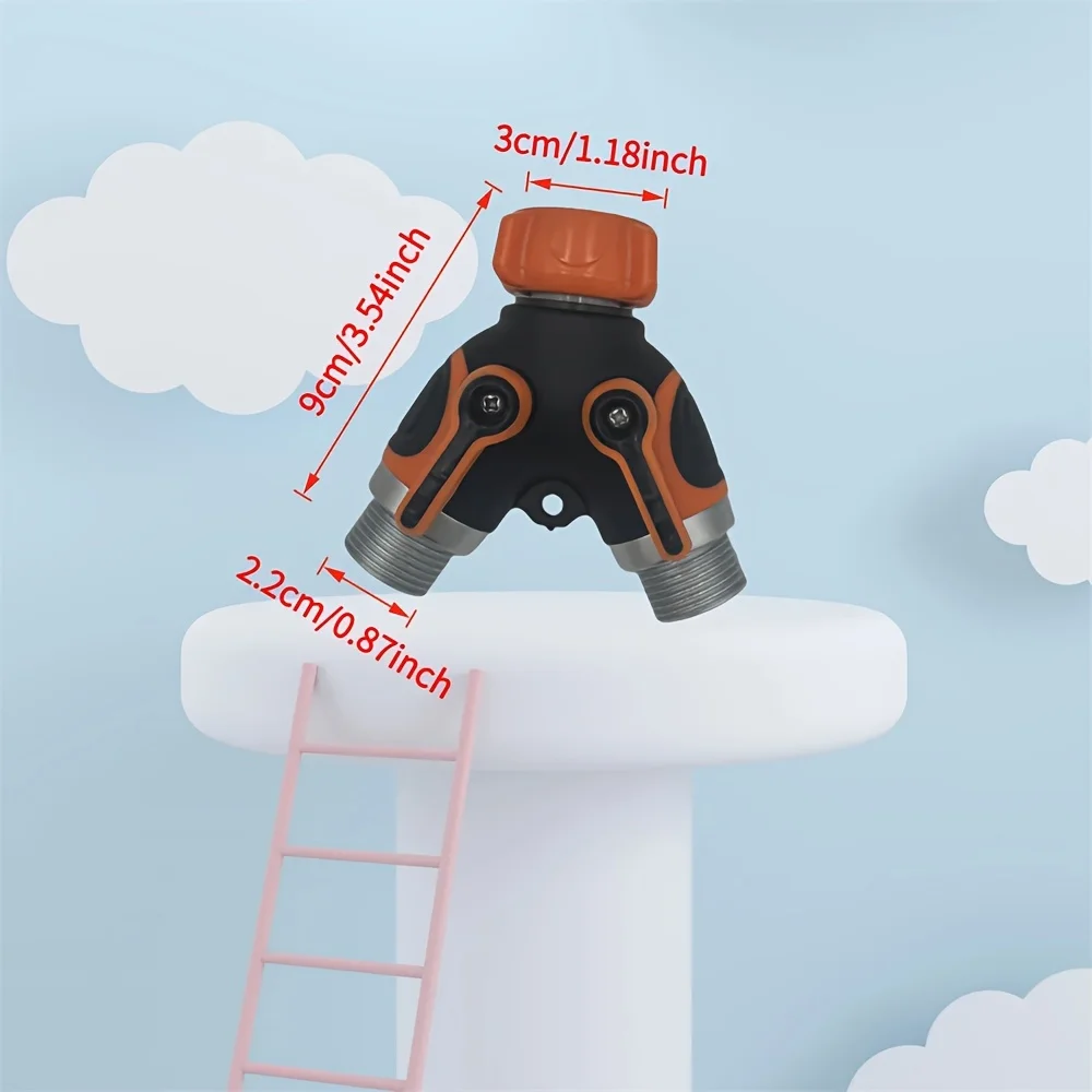 1pc European and American Orange Irrigation Bidirectional Hose Diverter Connector American Standard 3/4 inch Diverter New Garden
