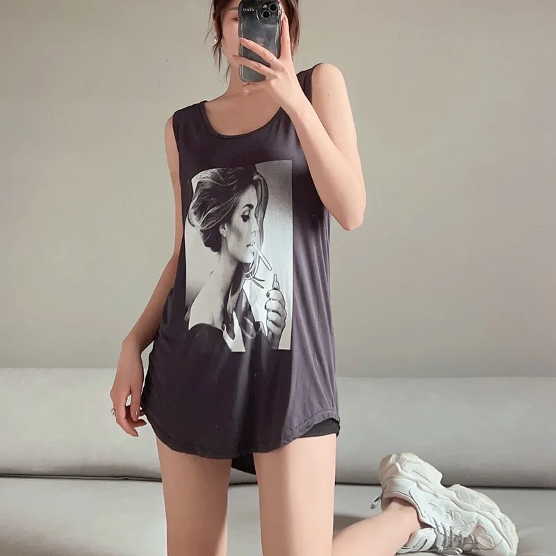 سترة نسائية صيفية فضفاضة جديدة غير رسمية رفيعة مطبوعة بحاشية مستديرة ملابس خارجية عصرية عرض شخصي خفيف الوزن