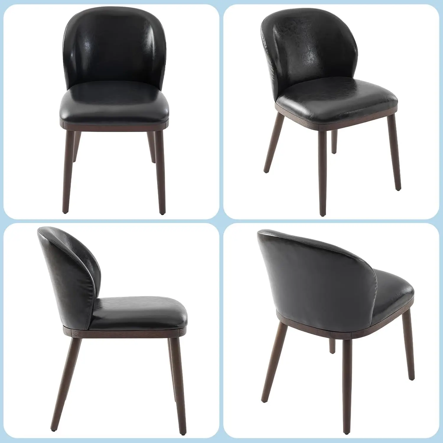 Dining Chairs Set of 2 Modern Upholstered Kitchen Dining Chairs with Ergonomic Back Support Wood Legs for Dining Room, Restauran view 5