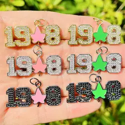 5Pcs/Lot Sparkle Cz Pave Charm Jewelry 1908 Ivy leaf for Bracelets Hand Crafting Accessories Making