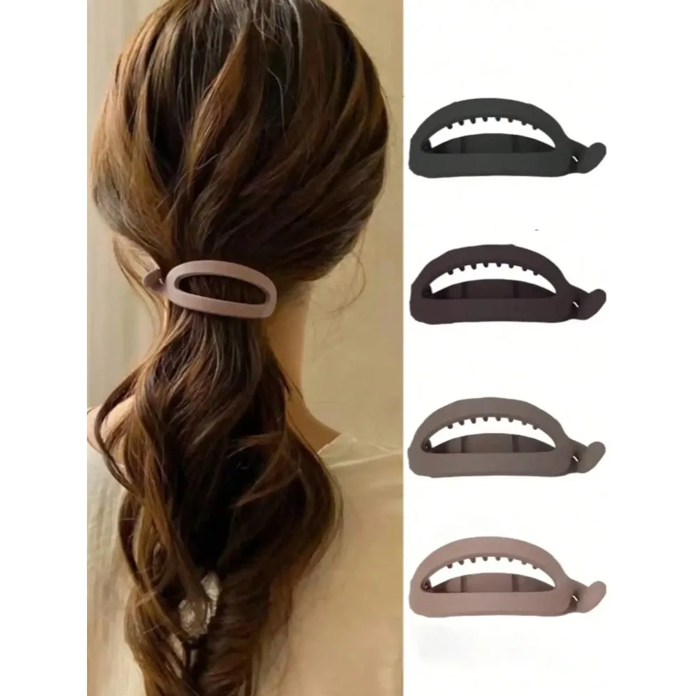 1/4pcs Matte Simple Banana Shape Hair Clips, Elegant All-Match Versatile Daily & Casual Gathering Hair Accessories For Women, Fall, Travel, Hair Tools, Accessories Women, Hair Stuff, Fall, Hair Accessories Women, Hair Tools, Hair Stuff