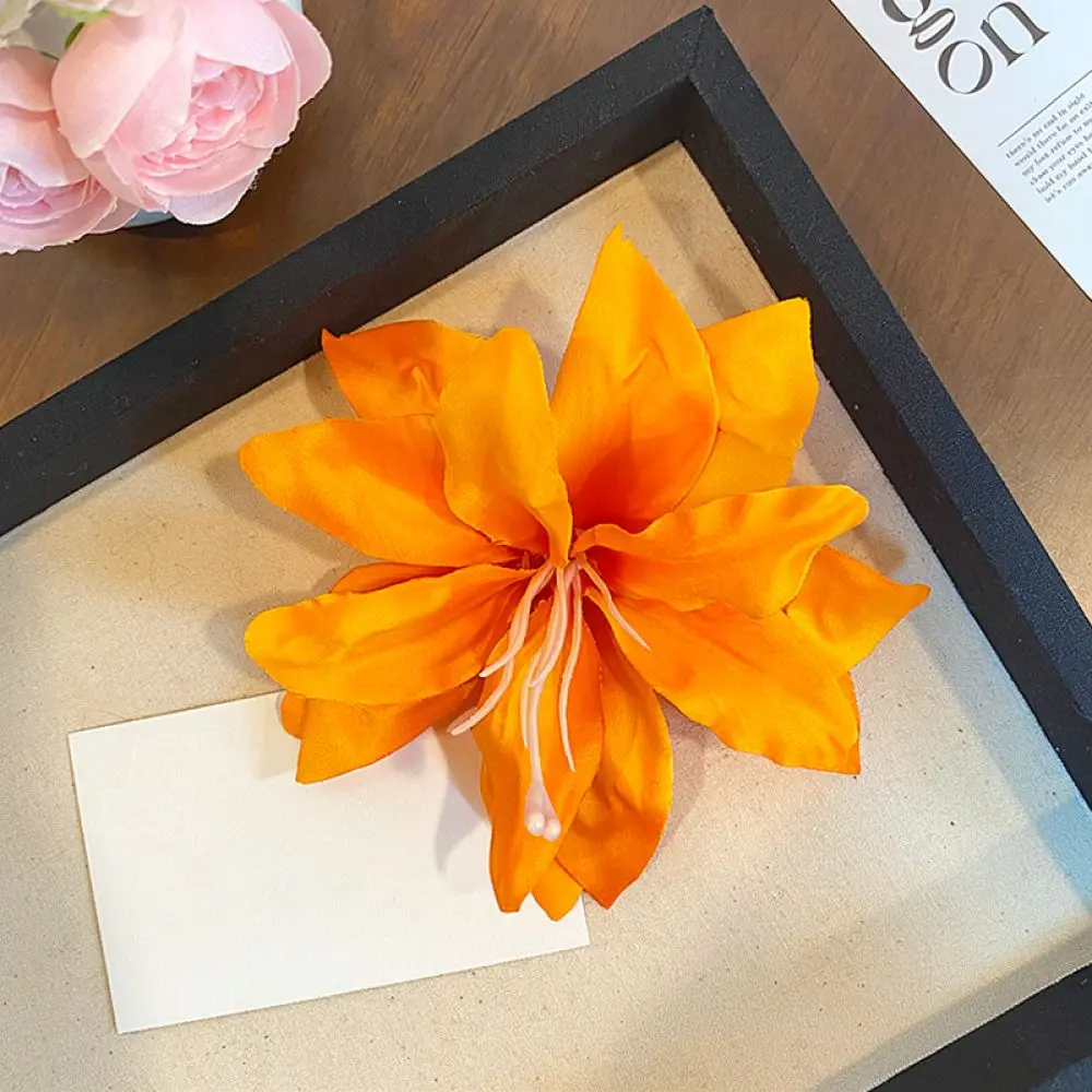 Hibiscus Flower Side Clip Tropical Beach Hair Accessory Elegant Floral Hairpin For Women Summer Vacation Styling