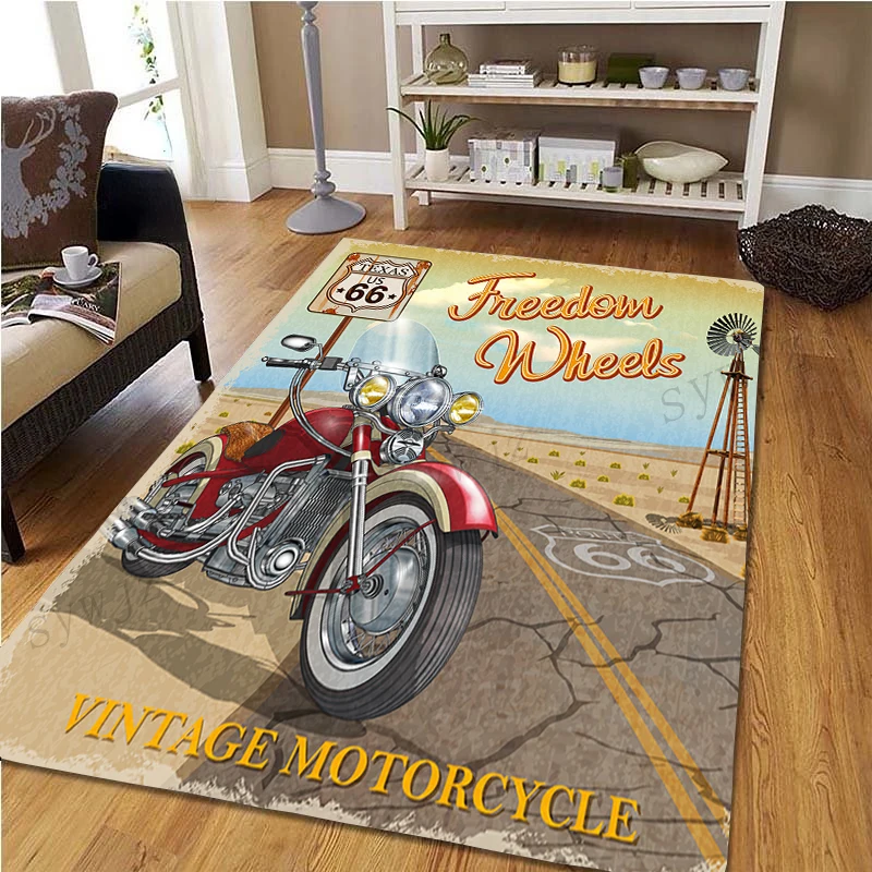 Black and White Motorcycle Alphabet Pattern Carpet Home Living Room Bedroom Carpet Door Mat Corridor Bathroom Non-slip Mat ковер